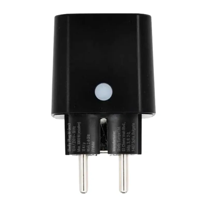 Inteligentne Gniazdko SHELLY Plug M GEN3 Wi-Fi 3000W - Czarne