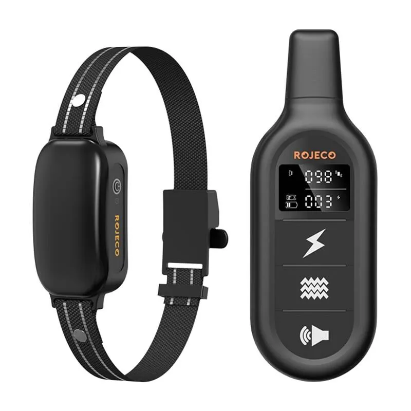 Obroża Antyszczekowa ROJECO PD521 1000m Zasięg - Czarna