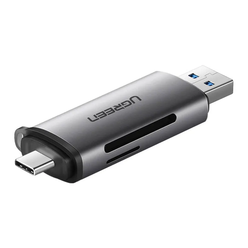Czytnik Kart UGREEN CM185 SD/MicroSD USB-A/USB-C - Szary