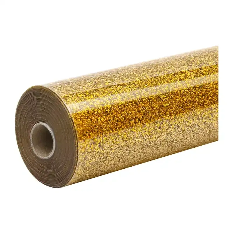 Folia Termotransferowa HTVRONT Glitter 30,5cm X 90cm - Złota
