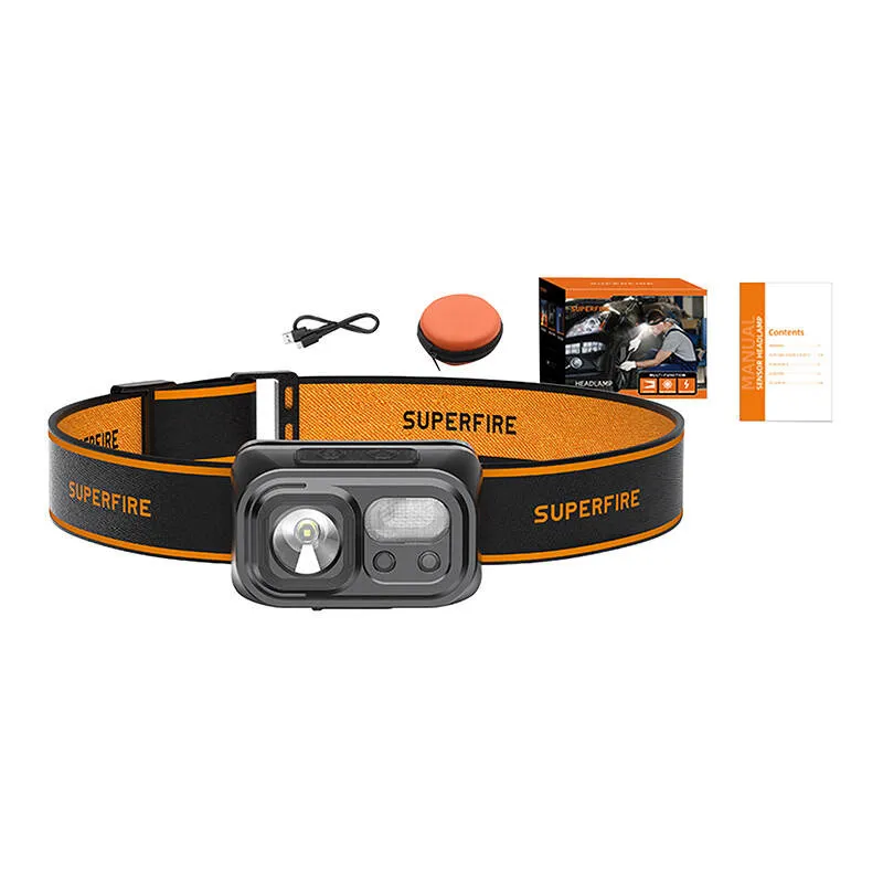Latarka Czołowa SUPERFIRE HL23-S 350LM USB-C - Czarny