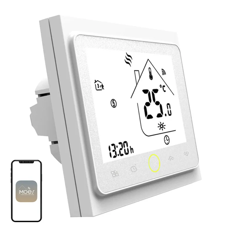 Termostat MOES BHT-002 Wi-Fi LCD Do Ogrzewania Podłogowego - Biały