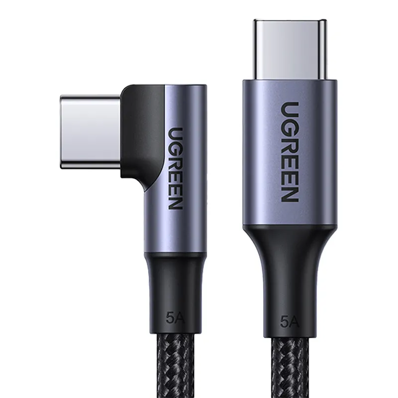 Kabel UGREEN US334 USB-C-USB-C 2m Kątowy (Czarny)