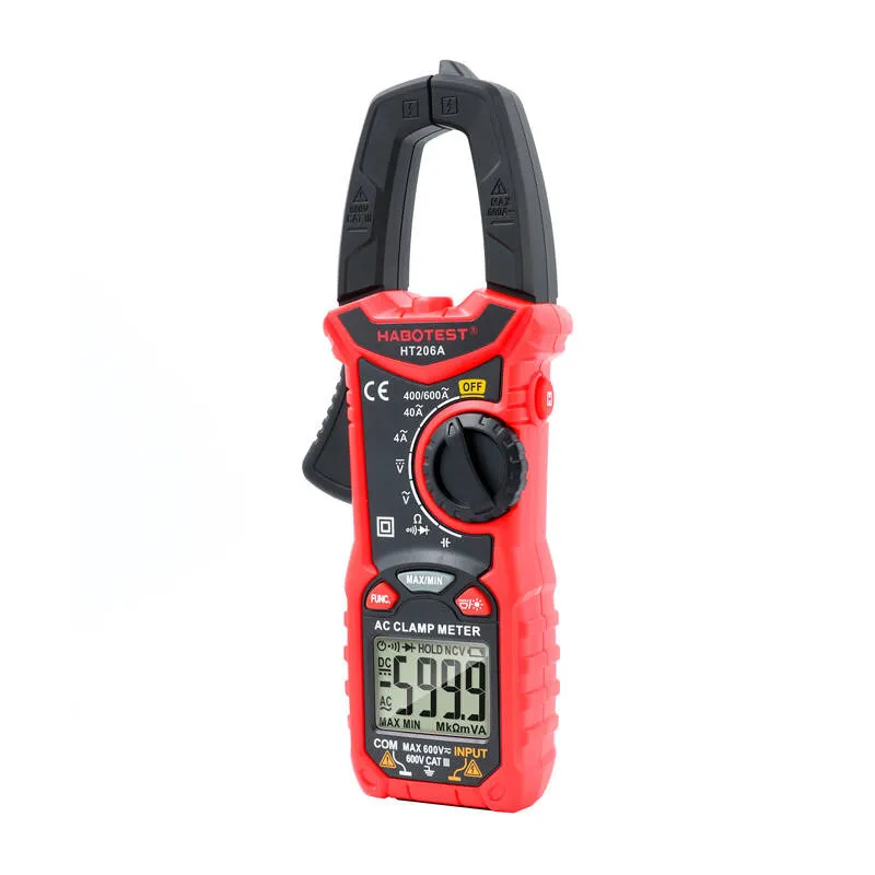 Miernik Cęgowy HABOTEST HT206A Cyfrowy Do 600V - Czarny