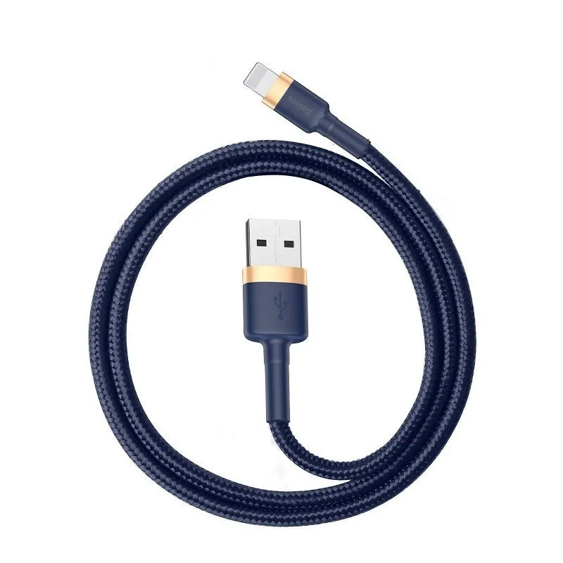 Kabel BASEUS Cafule USB-A Lightning 2m - Granatowo-Złoty