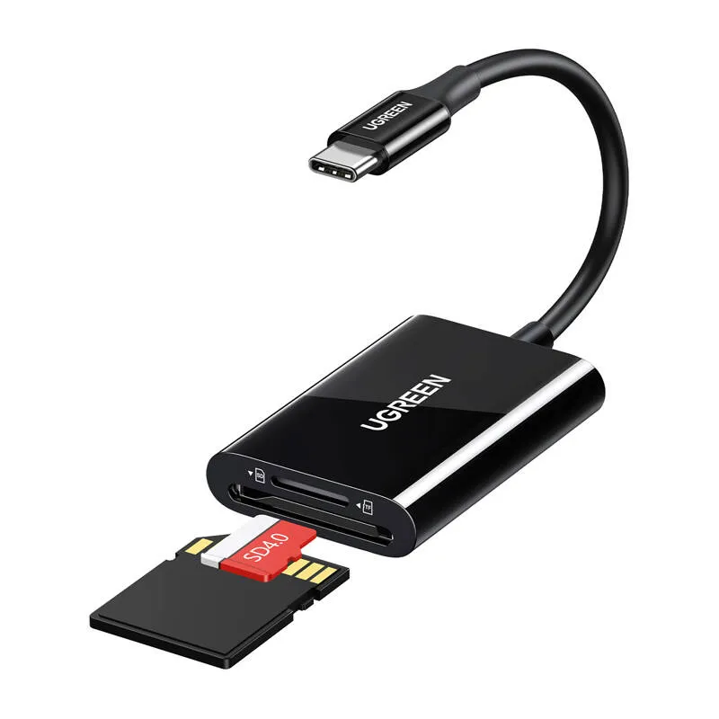Czytnik Kart UGREEN CM265 2w1 USB-C - Czarny