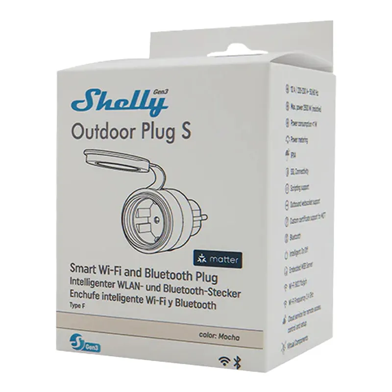 Gniazdko Inteligentne SHELLY Plug S MTR GEN3 IP44 12A