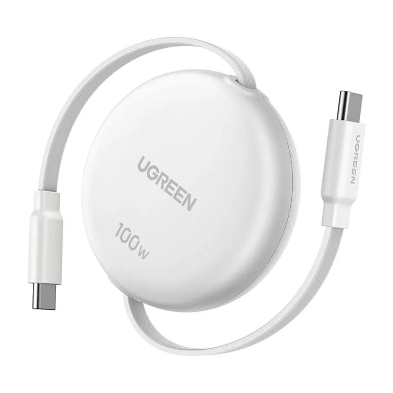 Kabel USB-C Do USB-C UGREEN L531 PD 100W Zwijany 1m - Biały