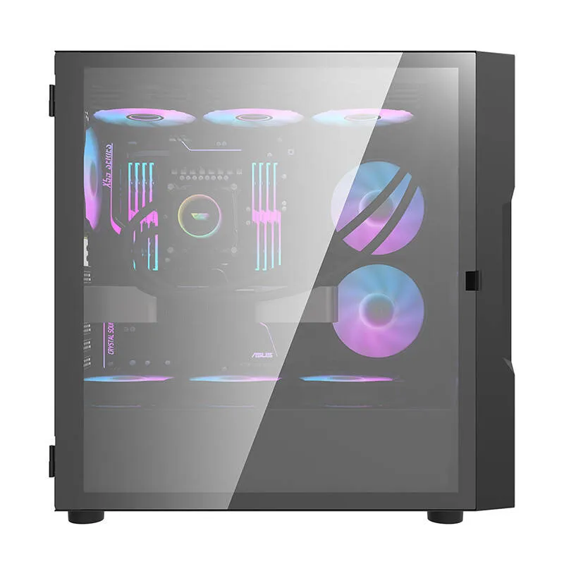 Obudowa Komputerowa DARKFLASH DK431 Glass + 4 RGB - Czarna