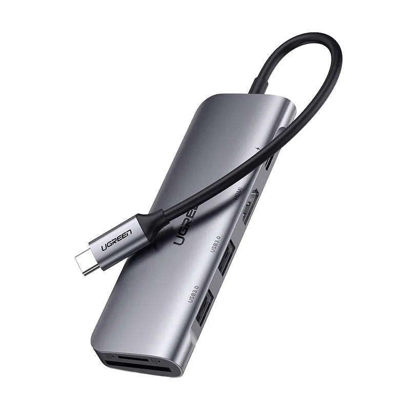 Hub UGREEN CM195 6-PORTOWY USB-C HDMI 5GBPS - Szary