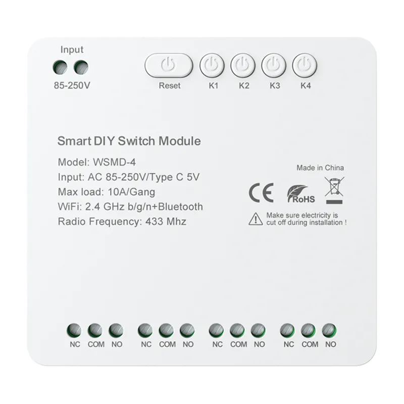 Przekaźnik AVATTO WSMD-4 Wi-Fi 4-KANAŁOWY 250V