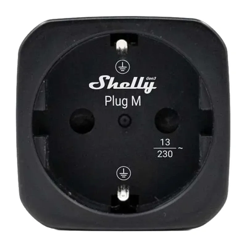 Inteligentne Gniazdko SHELLY Plug M GEN3 Wi-Fi 3000W - Czarne