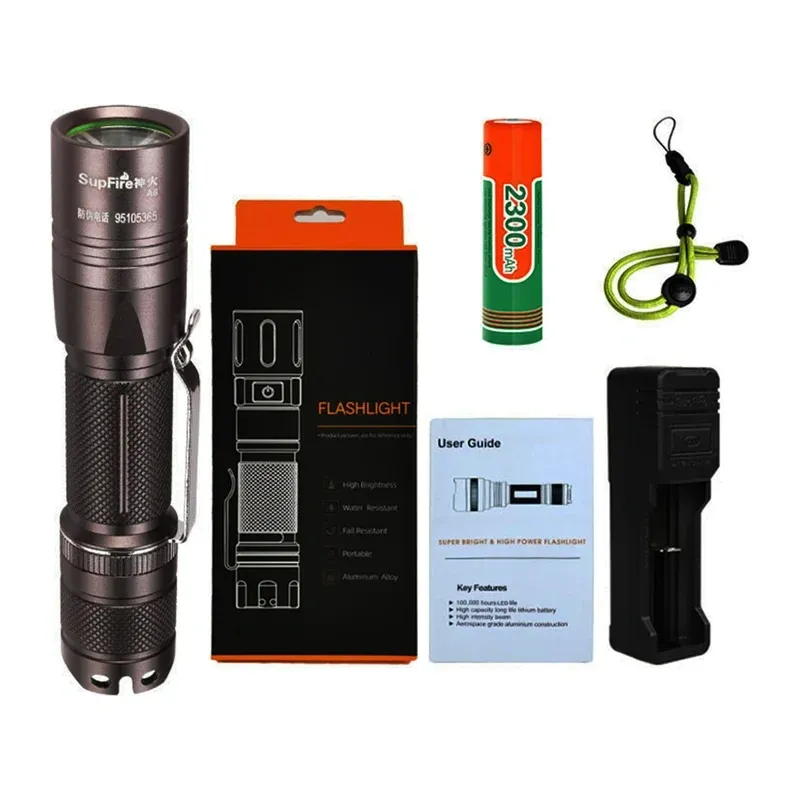 Latarka SUPERFIRE A6 10W 555LM - Czarna