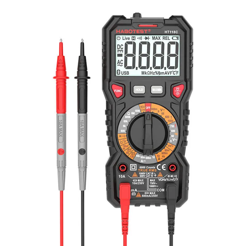 Multimetr Cyfrowy HABOTEST HT118C True RMS Z NCV I Latarką