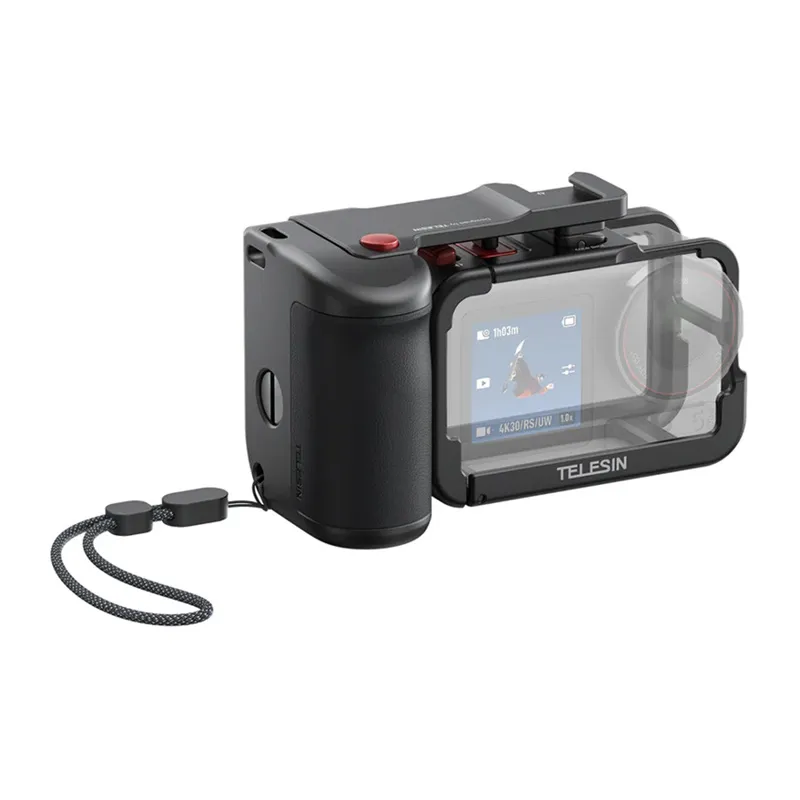 Obudowa Ochronna Z Uchwytem TELESIN Dla DJI Osmo Action 3/4/5 - Czarny