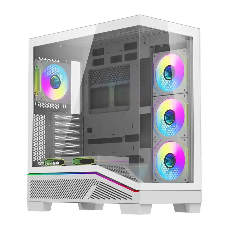 Obudowa Komputerowa DARKFLASH K430 ATX + 6 Wentylatorów - Biała