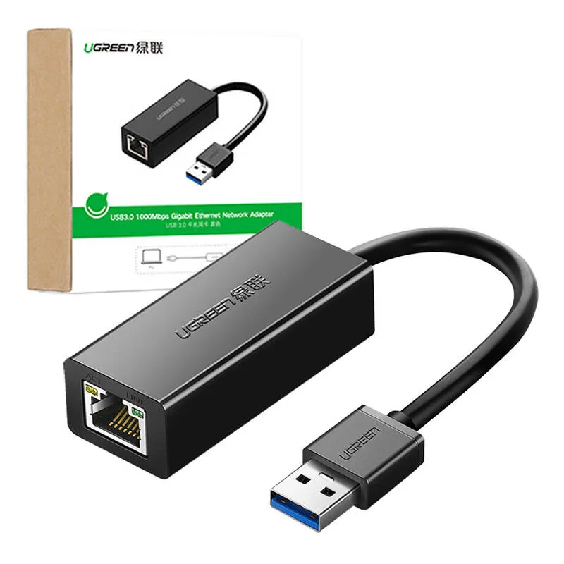 Adapter Sieciowy UGREEN CR111 USB-A Do RJ45 Gigabit - Czarny