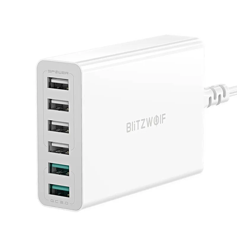Ładowarka Sieciowa BLITZWOLF BW-S15 60W 6XUSB-A - Biała