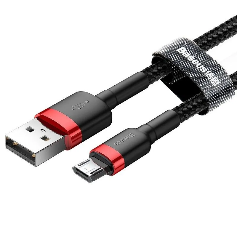 Kabel BASEUS Cafule USB-A Micro USB 2m - Czerwono-Czarny