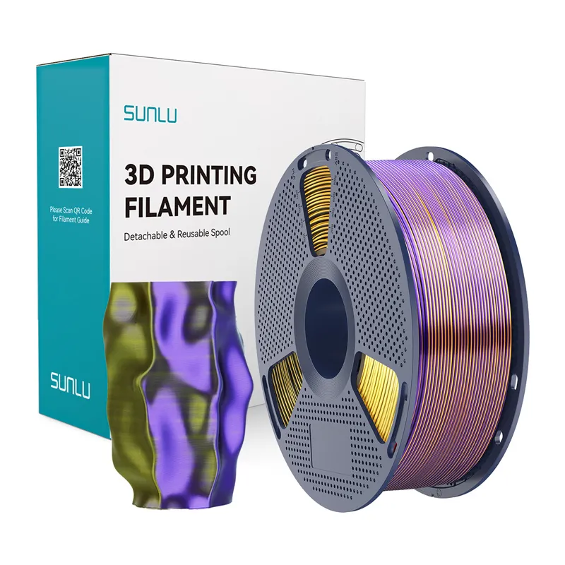 Filament SUNLU PLA+ Silk Tri-Color 1.75mm 1kg - Czarno-Złoto-Fioletowy