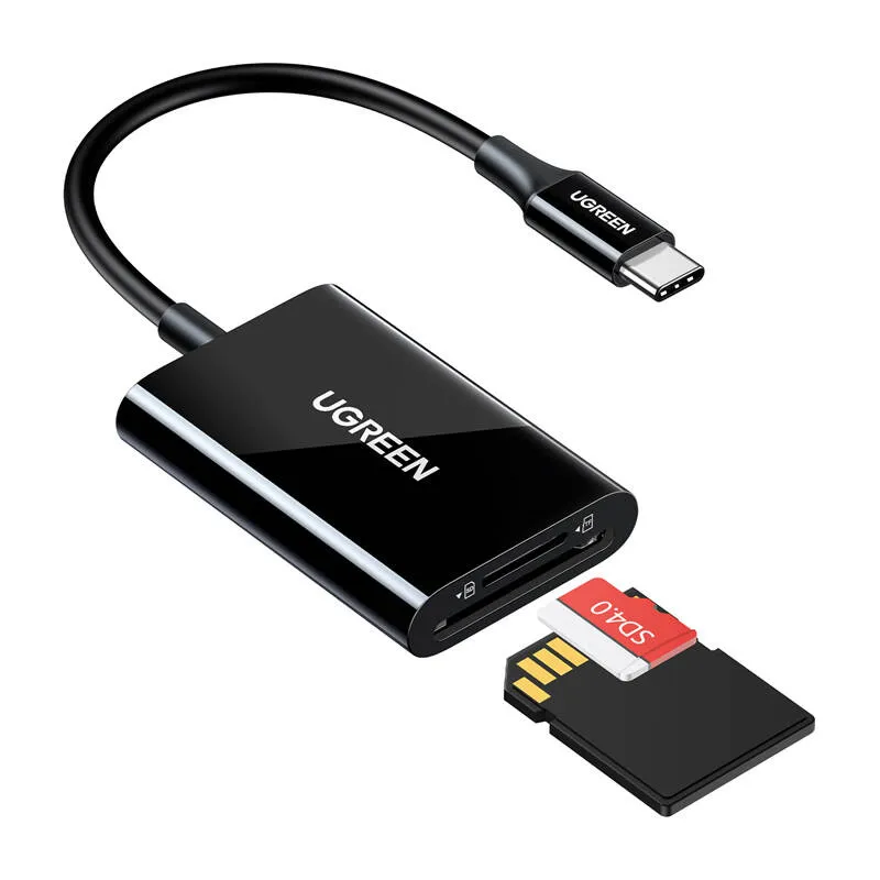 Czytnik Kart UGREEN CM265 2w1 USB-C - Czarny