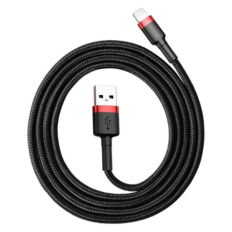 Kabel BASEUS Cafule USB-A Lightning 1m - Czarno-Czerwony
