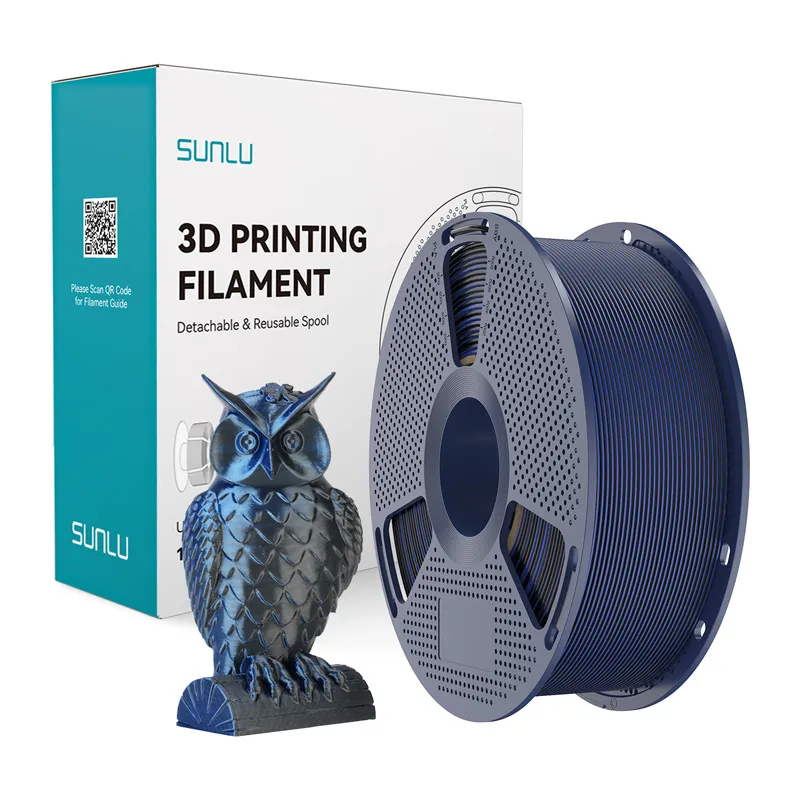 Filament SUNLU PLA+ Silk Dual Color 1.75mm 1kg - Czarno-Niebieski