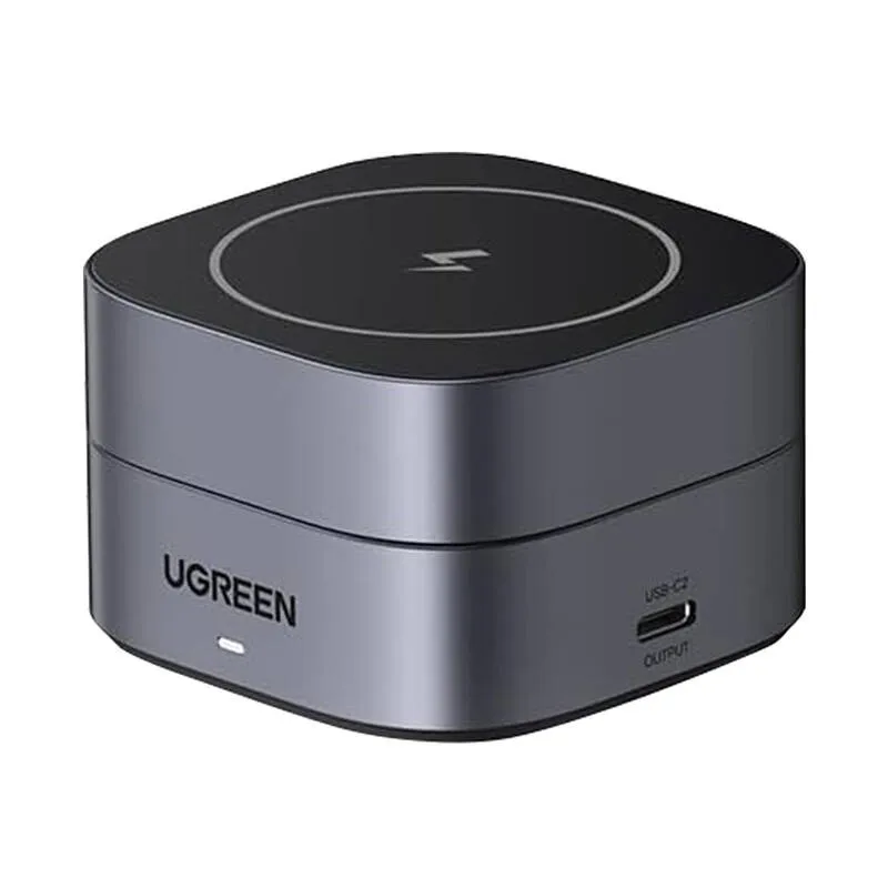 Ładowarka Indukcyjna UGREEN W256 20W Qi 2w1 Z Kablem USB-C - Czarna
