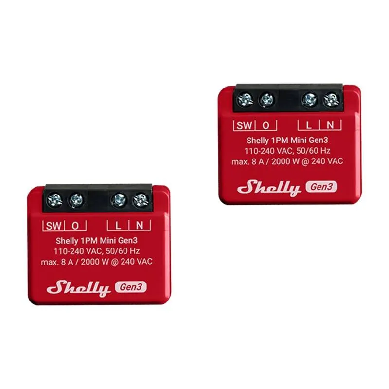 Zestaw 2 Przekaźników SHELLY 1PM Mini GEN3 Wi-Fi BT