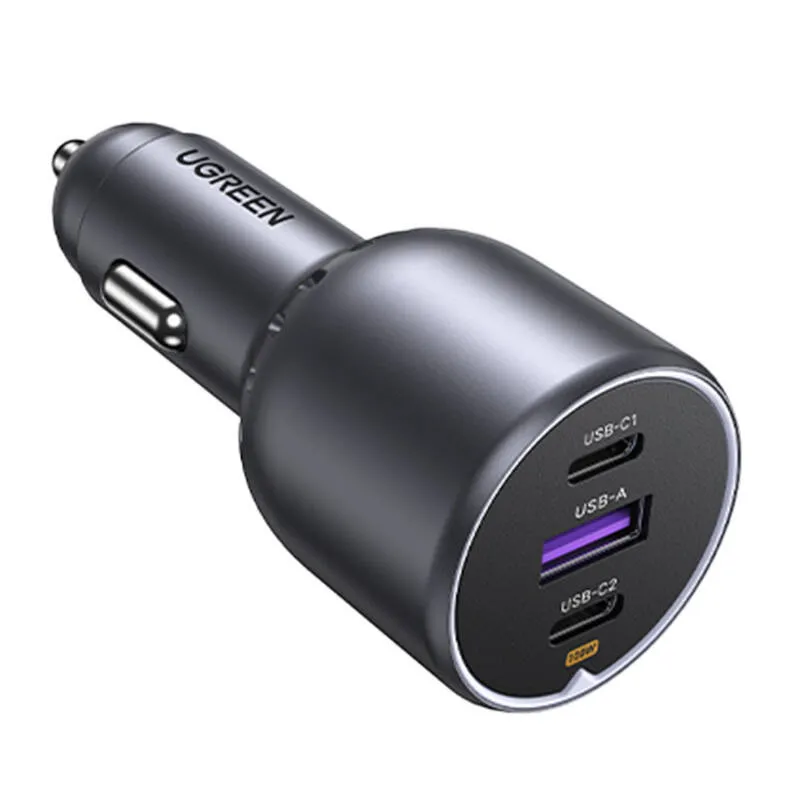 Ładowarka Samochodowa UGREEN EC705 130W 2X USB-C+USB - Czarna