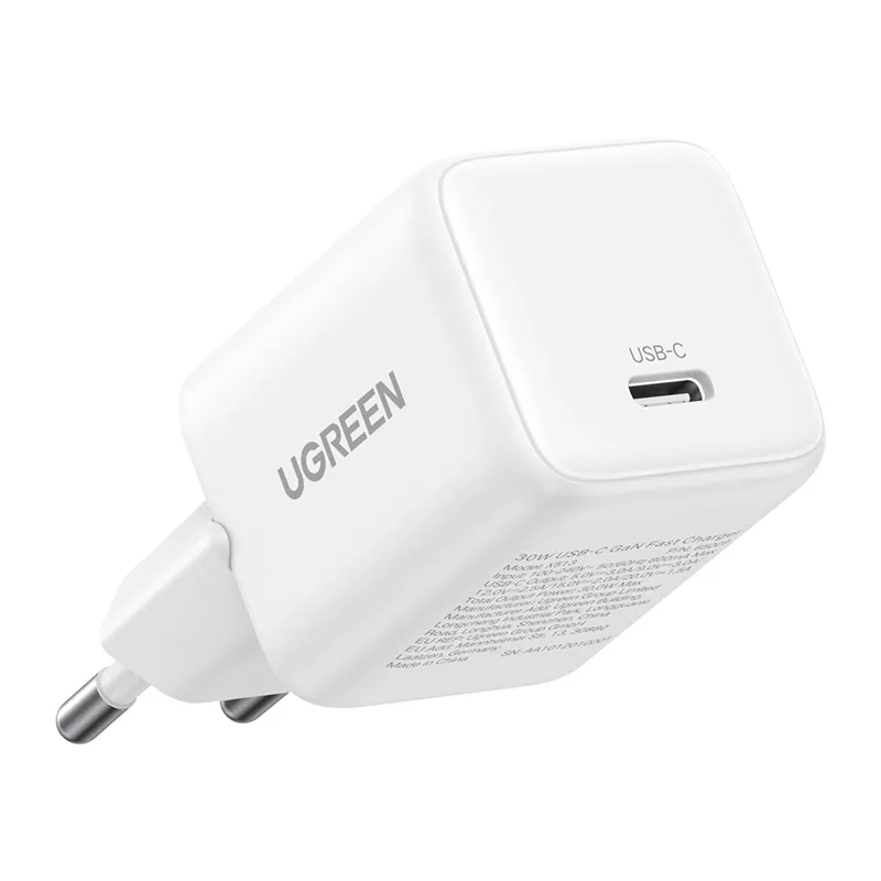 Ładowarka Sieciowa UGREEN X513 GaN 30W USB-C Z Kablem - Biała