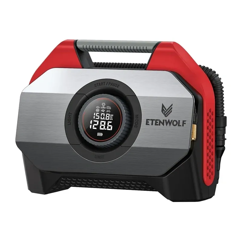 Kompresor Samochodowy ETENWOLF S6 11.03bar 19200mAh - Czerwony