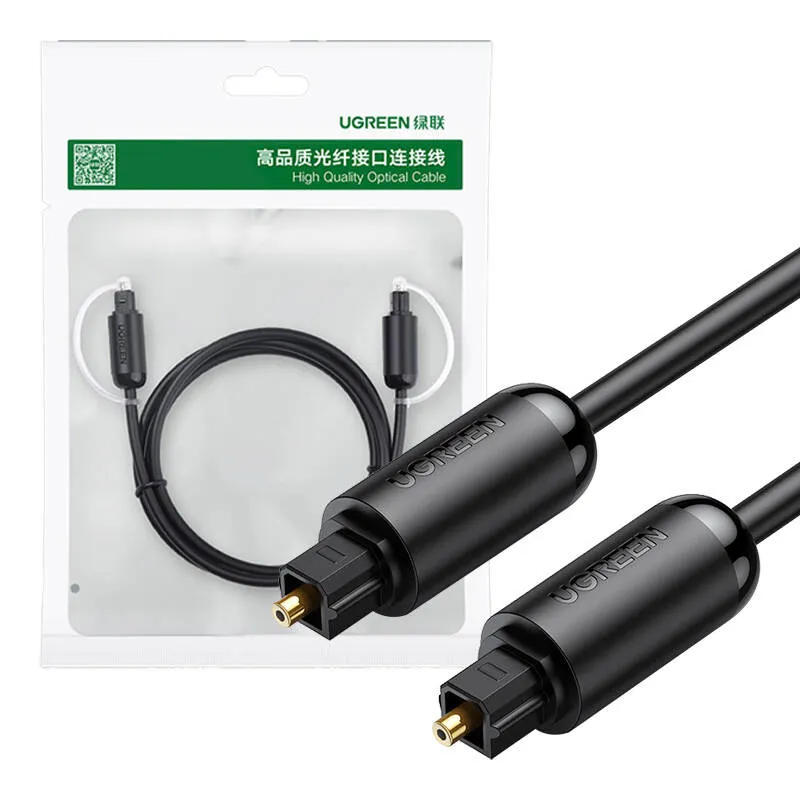 Kabel Optyczny Toslink Audio UGREEN AV122 Pozłacany 1.5m (Czarny)