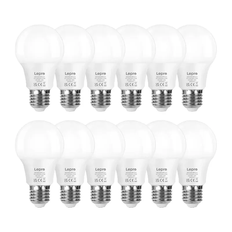 Żarówka LED LEPRO E27 A60 8,5W 806LM 2700K 12 szt. - Ciepła