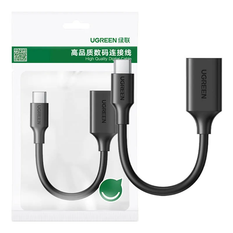 Adapter UGREEN USB-A Na USB-C 3.0 OTG 15cm - Czarny