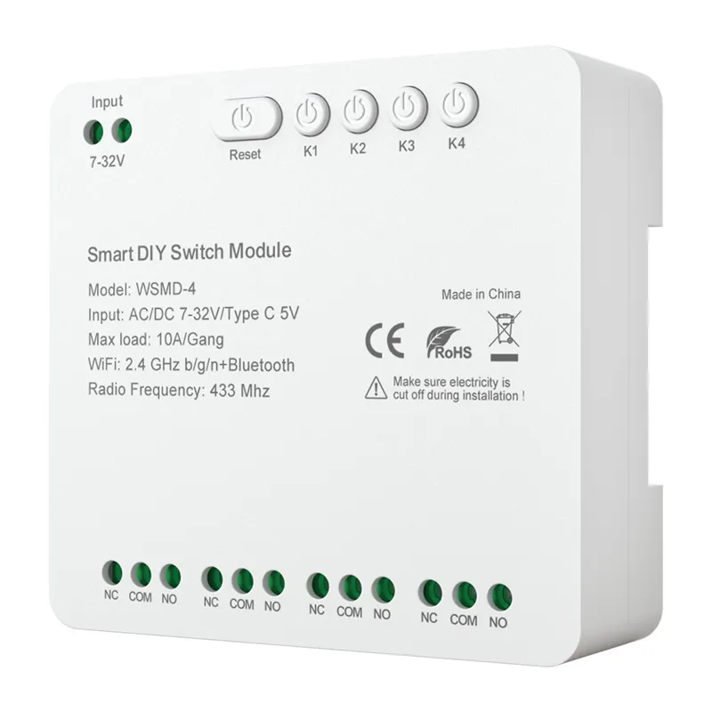 Przekaźnik DIY Wi-Fi AVATTO WSMD-4 4-KANAŁOWY 32V