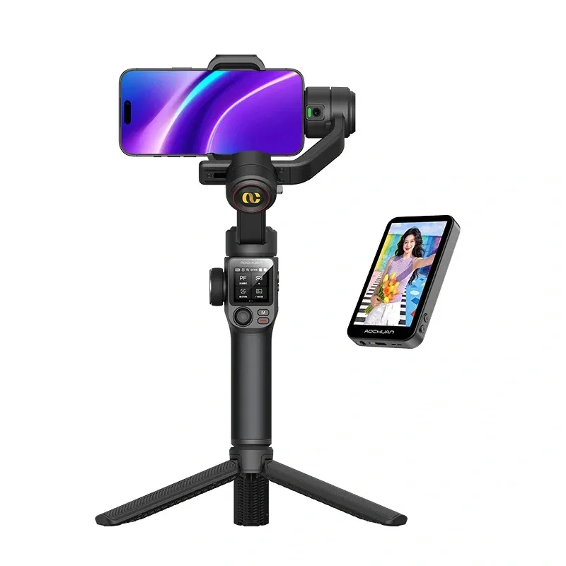 Gimbal AOCHUAN S3 Ze Stabilizacją 3-OSIOWĄ I Ekranem - Czarny