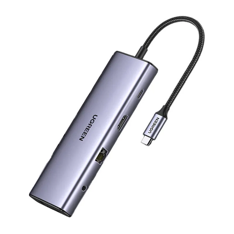 Hub USB UGREEN Revodok CM498 10-PORTOWY USB-C 100W - Szary