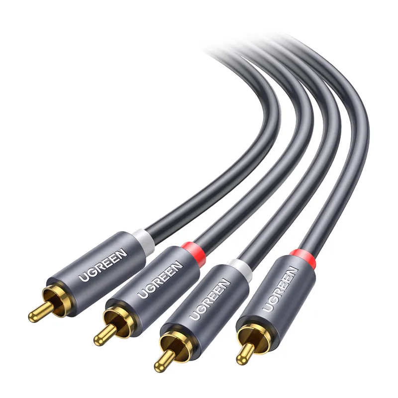 Przewód Audio 2RCA UGREEN AV104 5m Pozłacane Wtyki - Czarny