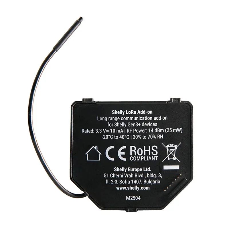 Moduł LoRa SHELLY Add-On EU868 - Zasięg Do 5 km