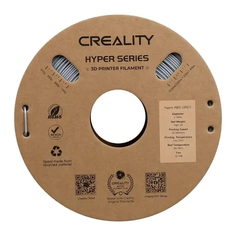 Filament CREALITY Hyper ABS 1kg Do Druku 3D Prędkość 350MM/S - Szary