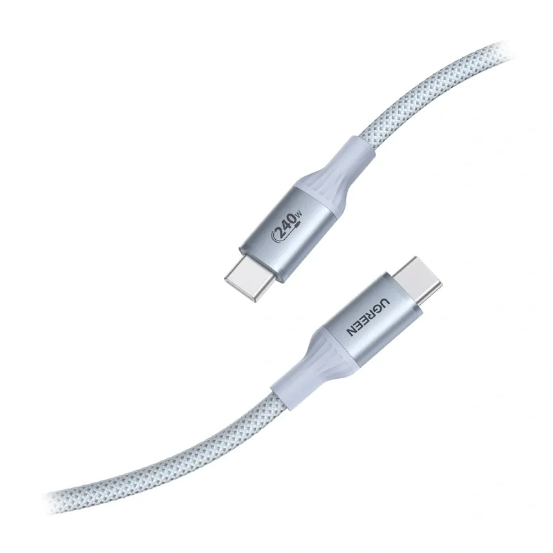 Kabel UGREEN L534 USB-C–USB-C 2m 240W - Srebrno-Biały