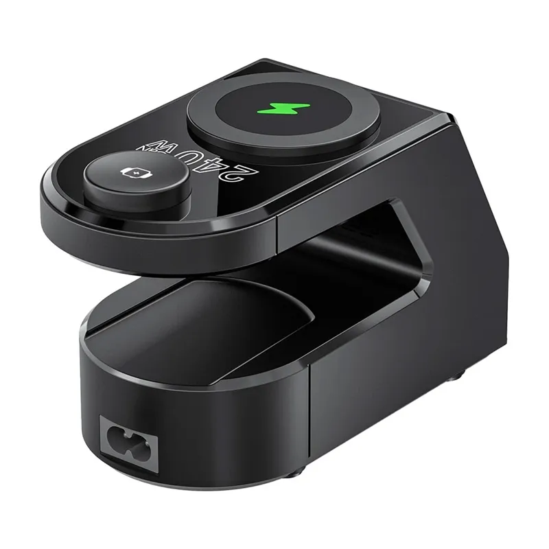 Budzik BLITZWOLF BW-FW10 Z Ładowarką 240W 2XUSB-A 4XUSB-C - Czarny