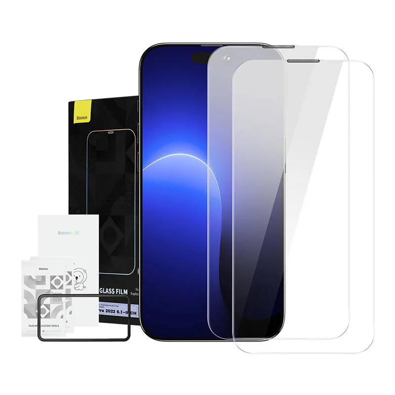 Szkło Hartowane BASEUS Crystal 0.3mm Do IPhone 14 Pro 2szt