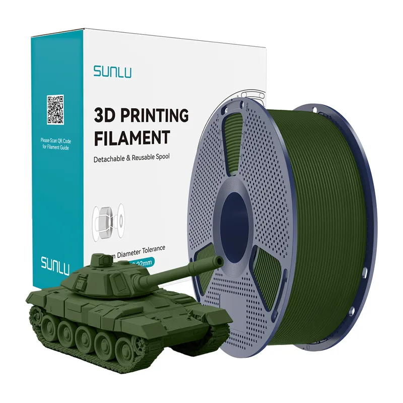 Filament SUNLU PLA+ High-Speed 1.75mm 1kg - Oliwkowy