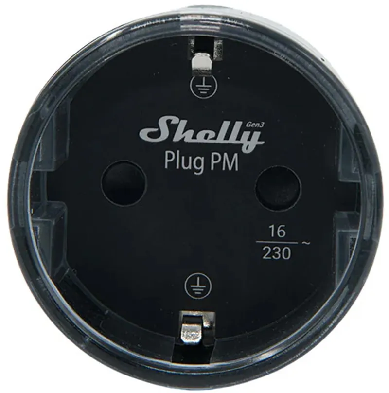 Inteligentne Gniazdko SHELLY Plug PM GEN3 Matter 13A - Czarny