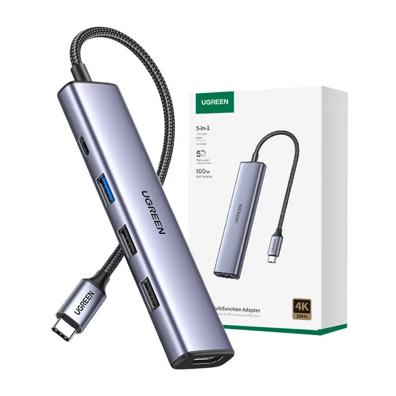 Hub UGREEN CM478 5w1 USB-C HDMI 4K 100W