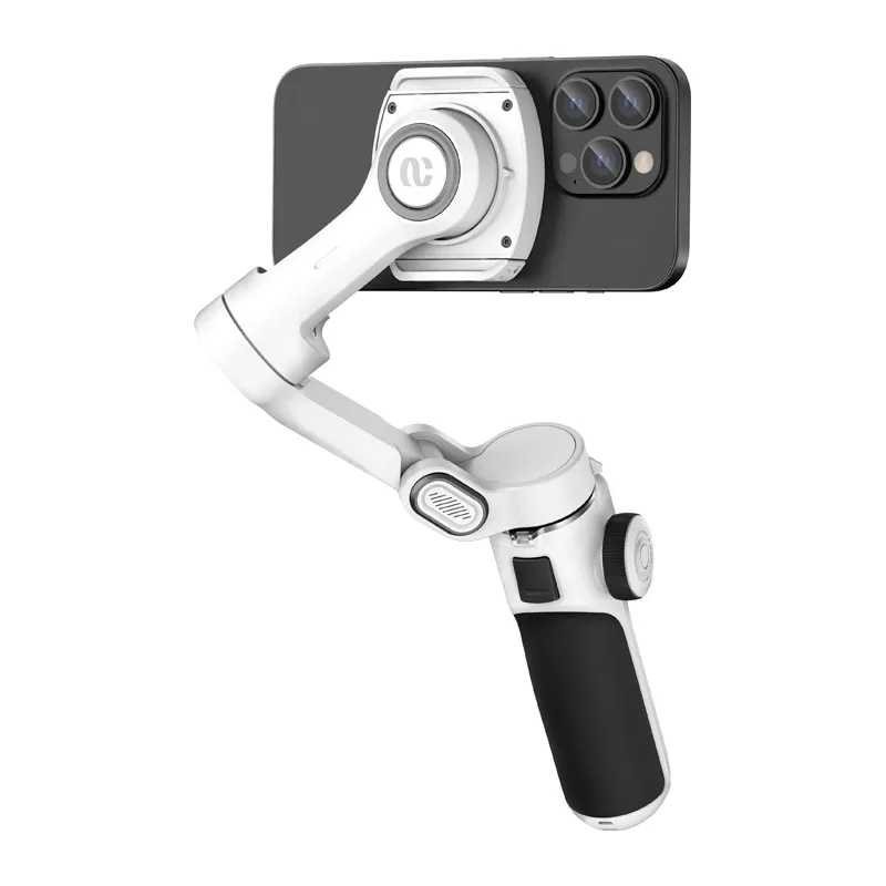 Gimbal AOCHUAN P2 3-OSIOWY Do Smartfonów Z AI I Lampą - Biały