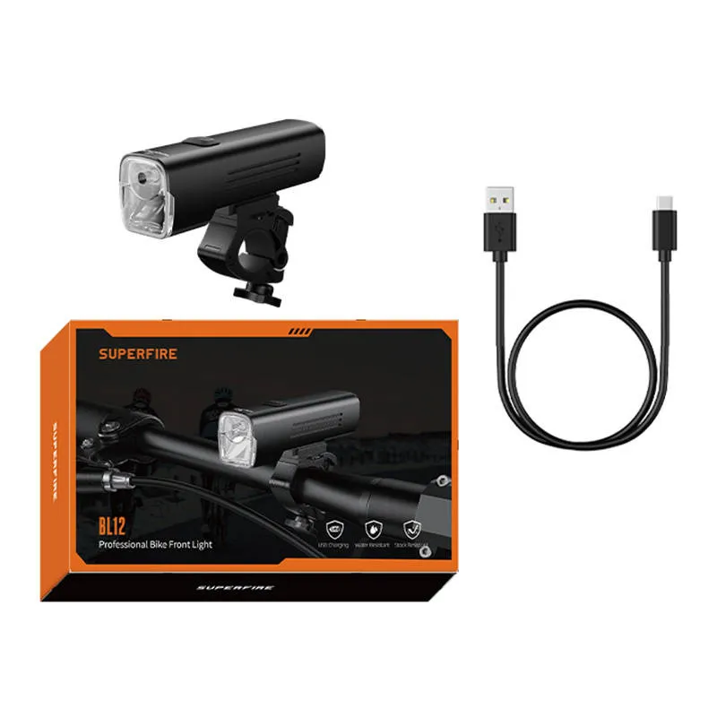 Lampka Rowerowa SUPERFIRE BL12 USB 1200 Lm - Czarny