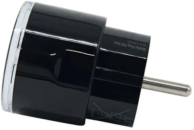 Inteligentne Gniazdko SHELLY Plug PM GEN3 Matter 13A - Czarny